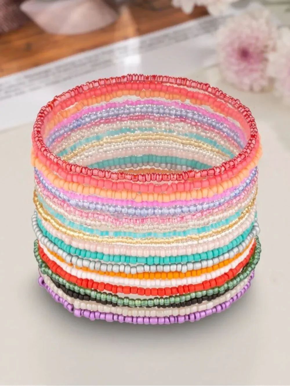 Boho beaded bracelet #2690